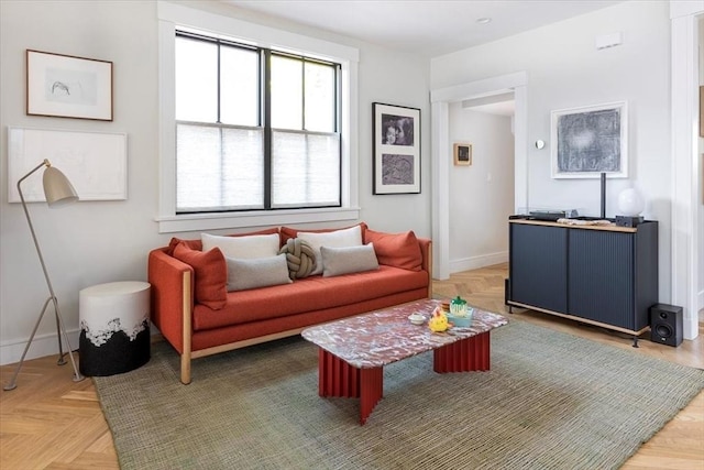 living room with baseboards