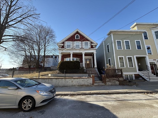 view of front of property featuring a porch