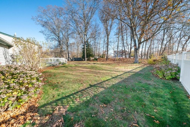 view of yard featuring fence