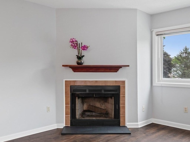 3 Loyalist Dr Unit 3, Uxbridge, MA 01569 - detailed view of wood finished floors, a fireplace, and baseboards