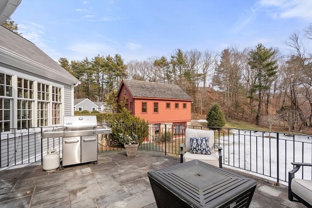 view of patio / terrace with a grill