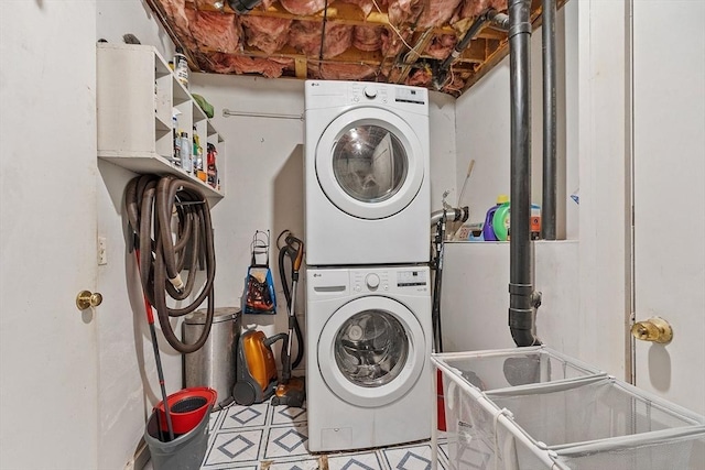 415 Holtshire Rd, Orange, MA 01364 - washroom with stacked washer and clothes dryer