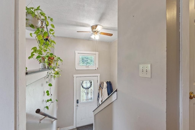 415 Holtshire Rd, Orange, MA 01364 - foyer with a ceiling fan and a textured ceiling