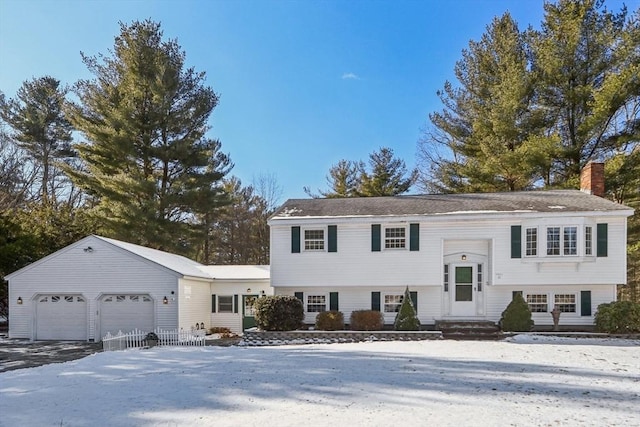 view of front facade with a garage