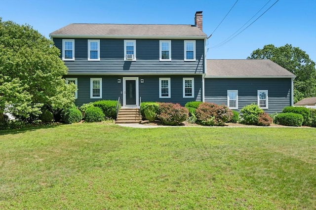 3 Bellingham Rd, Blackstone, MA 01504 - colonial inspired home featuring a chimney and a front lawn