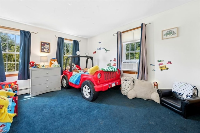 3 Bellingham Rd, Blackstone, MA 01504 - bedroom featuring carpet flooring, multiple windows, cooling unit, and baseboard heating