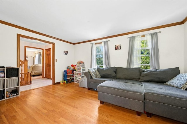 3 Bellingham Rd, Blackstone, MA 01504 - living area featuring healthy amount of natural light, light wood-style flooring, and crown molding