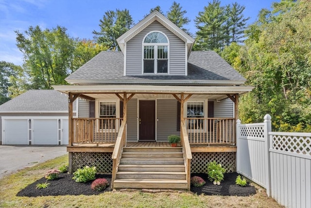 view of front of property with covered porch