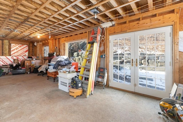 misc room featuring plenty of natural light and french doors