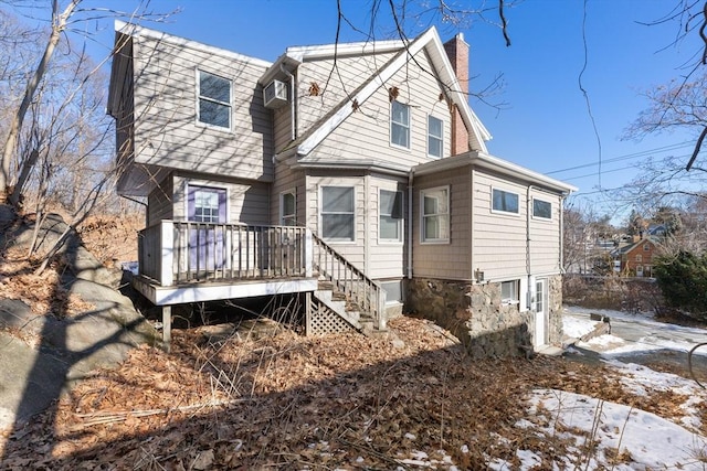 view of front of house with a deck