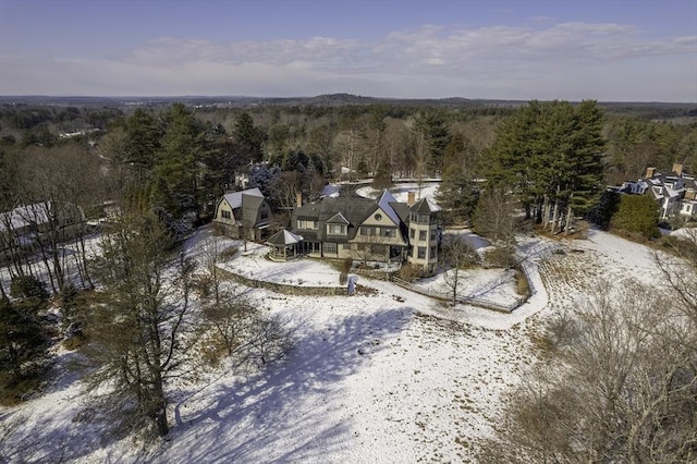 view of snowy aerial view