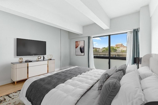 42 8th St Unit 1307, Boston, MA 02129 - bedroom featuring beam ceiling and light wood finished floors