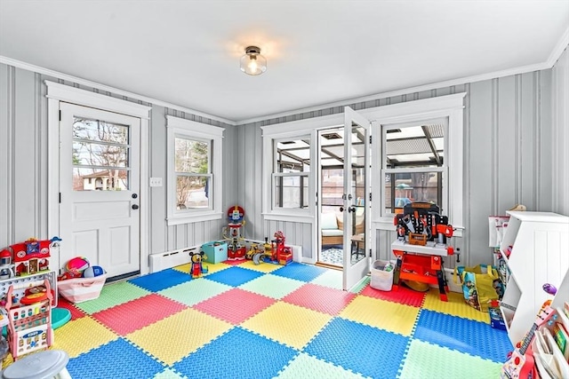 40 Chase Rd, Marlborough, MA 01752 - recreation room featuring ornamental molding and a decorative wall