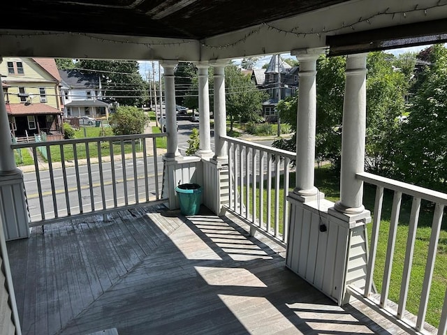 deck with covered porch