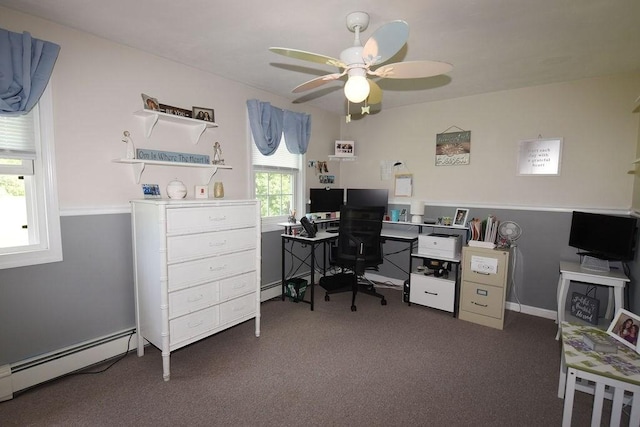 9 Lydon Ln Unit D2, Halifax, MA 02338 - office space featuring baseboard heating, a ceiling fan, and carpet