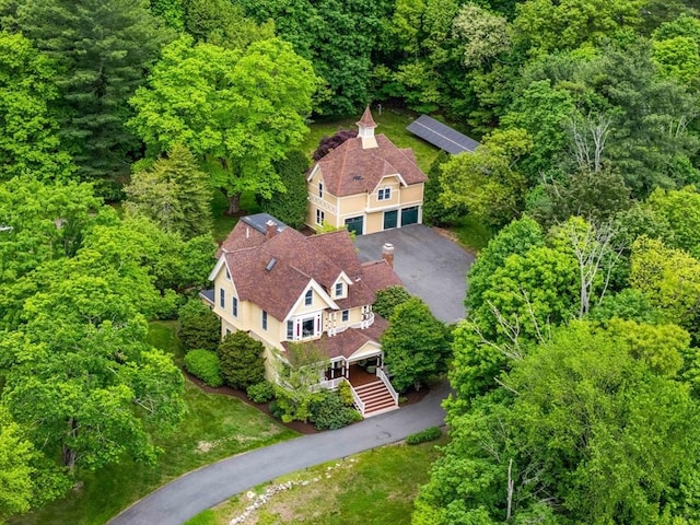 104 Main St, Topsfield, MA 01983 - aerial view of property and surrounding area with a heavily wooded area