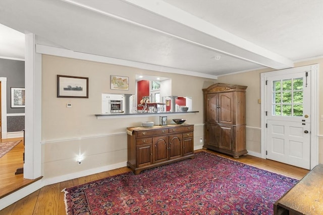 104 Main St, Topsfield, MA 01983 - entrance foyer with wood finished floors, crown molding, and wainscoting