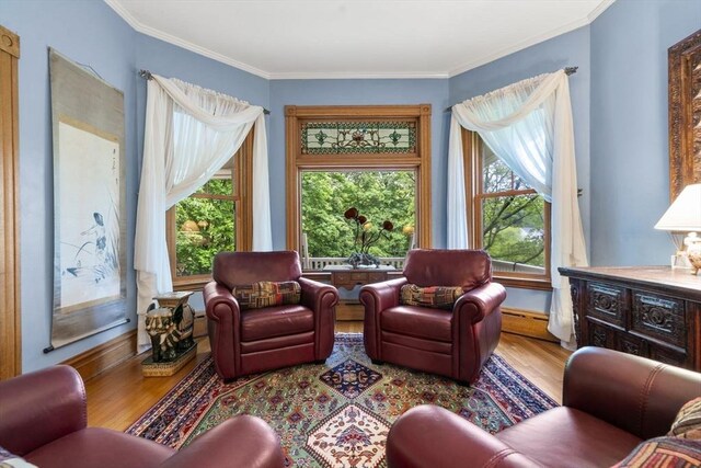 104 Main St, Topsfield, MA 01983 - sitting room with wood finished floors, ornamental molding, and baseboards