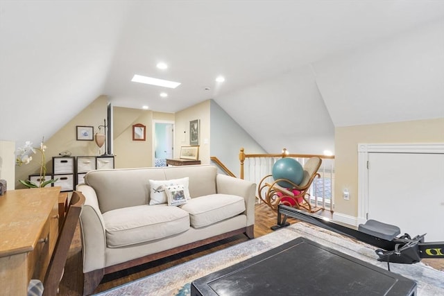 104 Main St, Topsfield, MA 01983 - office area with vaulted ceiling and wood finished floors