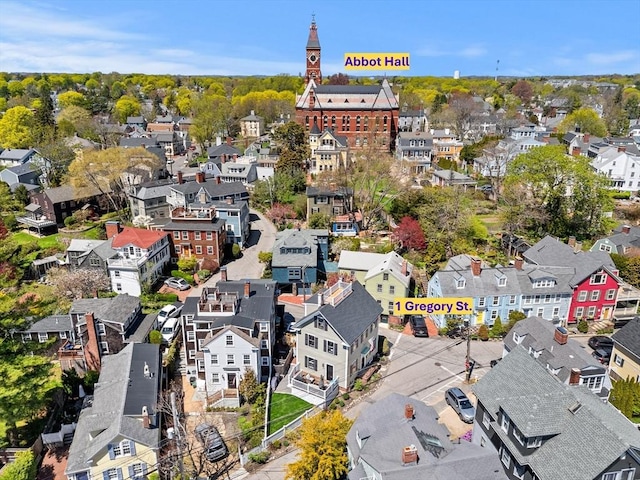 aerial view with a residential view