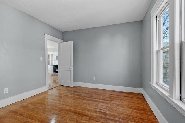 empty room featuring wood-type flooring