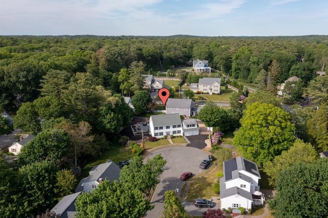 32 Iverson Rd, Beverly, MA 01915 - aerial view of property and surrounding area with a heavily wooded area and nearby suburban area