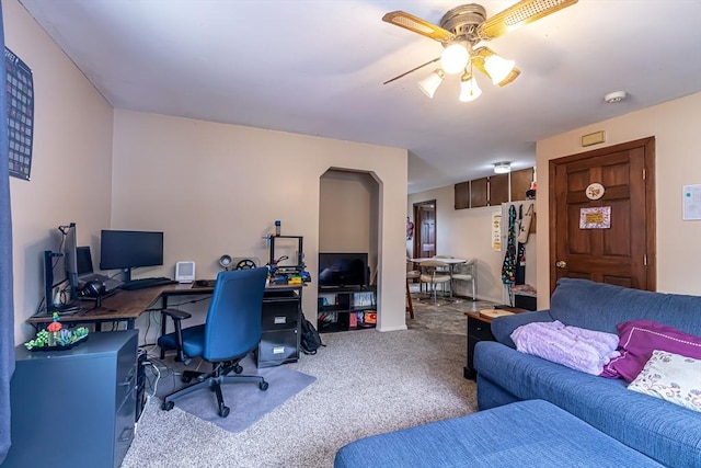 52 Central, Gardner, MA 01440 - carpeted home office featuring a ceiling fan