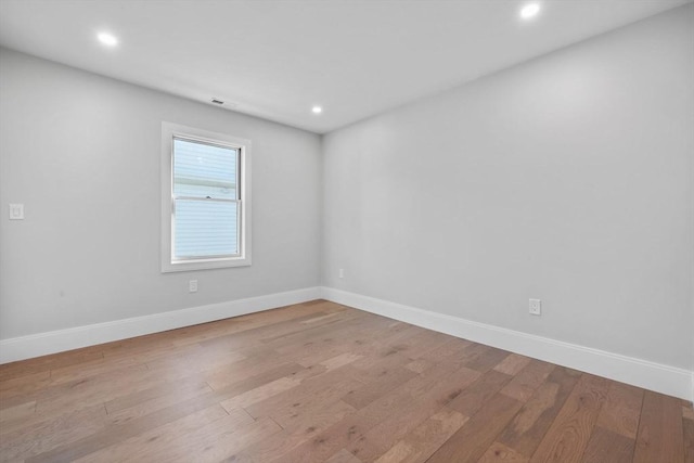 empty room featuring light wood-type flooring