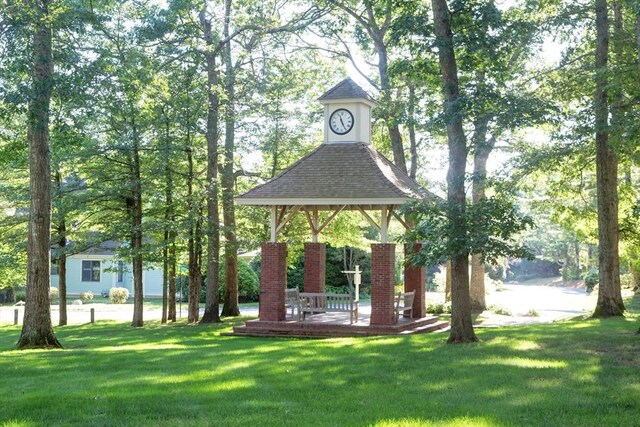 view of yard with a gazebo