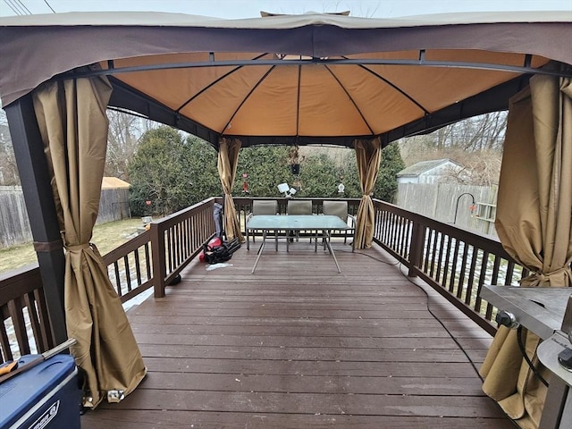 deck featuring a gazebo