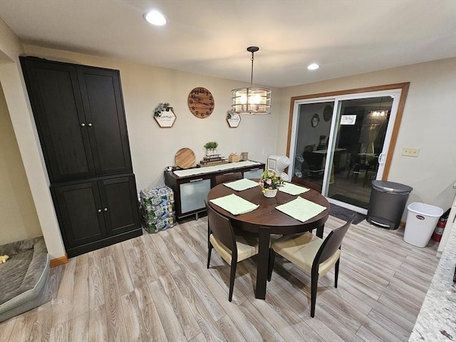 dining room with light hardwood / wood-style floors