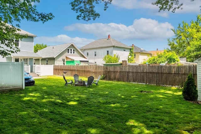 63 Beverly St, Chicopee, MA 01013 - view of yard with a fire pit