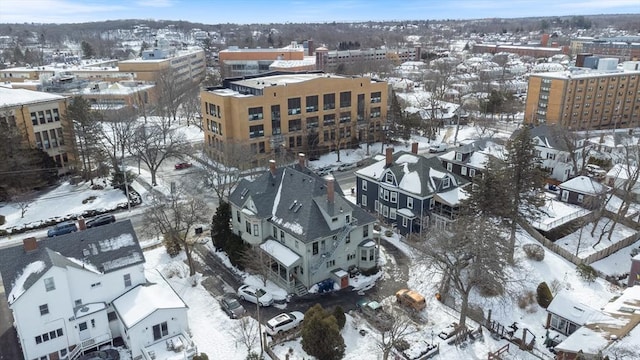 view of snowy aerial view