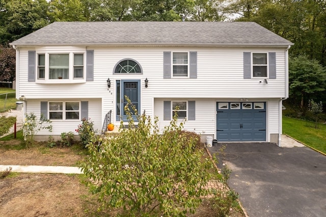 bi-level home with a garage