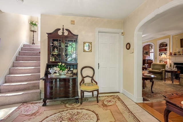 view of tiled foyer entrance