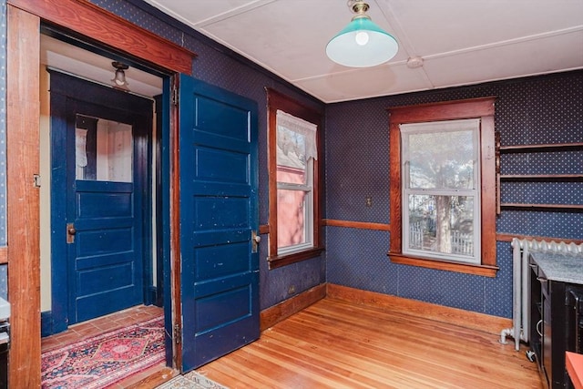 foyer with hardwood / wood-style floors