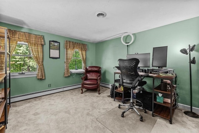 23 Fletcher St, Foxboro, MA 02035 - office area featuring healthy amount of natural light, baseboard heating, and carpet
