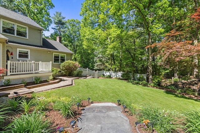 23 Fletcher St, Foxboro, MA 02035 - view of yard featuring a wooden deck