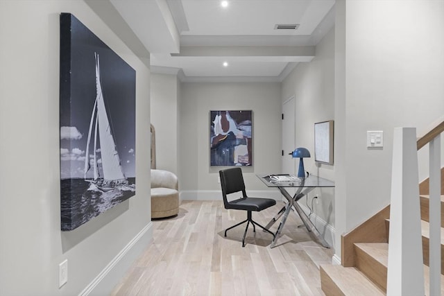 17 Alveston St, Boston, MA 02130 - home office featuring wood finished floors, recessed lighting, and baseboards