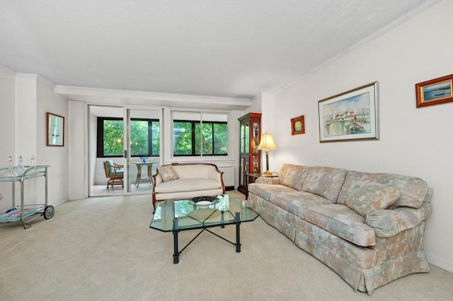 2 Hawthorne Pl Unit 2E & 2F, Boston, MA 02114 - carpeted living room with ornamental molding