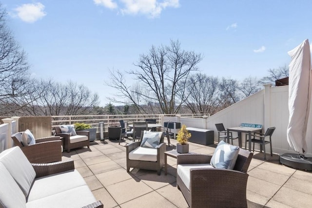 view of patio with an outdoor living space