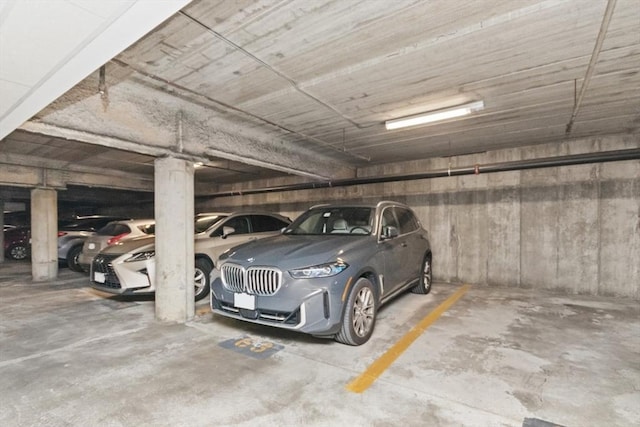 view of parking garage
