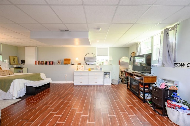 89 Block St, Abington, MA 02351 - bedroom with a paneled ceiling, wood finished floors, and baseboards