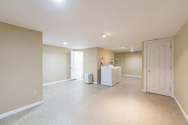 170 E Hadley Rd Unit 60, Amherst, MA 01002 - finished basement featuring washer and clothes dryer and recessed lighting