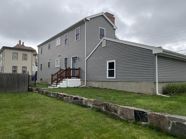 309 Farrington St, Quincy, MA 02170 - back of house with a chimney