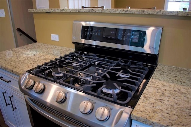 309 Farrington St, Quincy, MA 02170 - kitchen view of stainless steel gas range oven and light stone countertops
