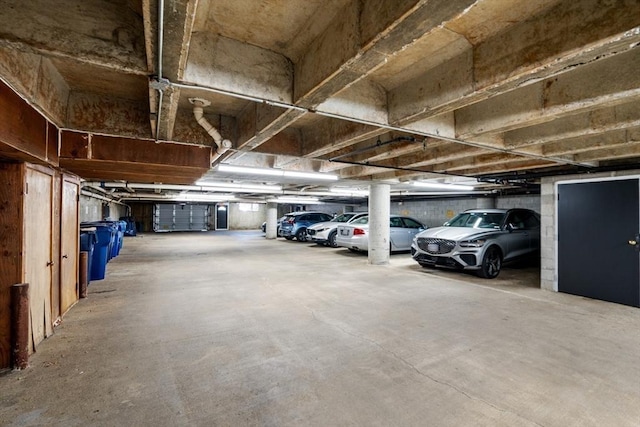 view of parking garage