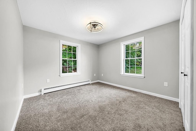 69 Biscuit Hill Dr, Leominster, MA 01453 - empty room with a baseboard radiator, healthy amount of natural light, and carpet flooring