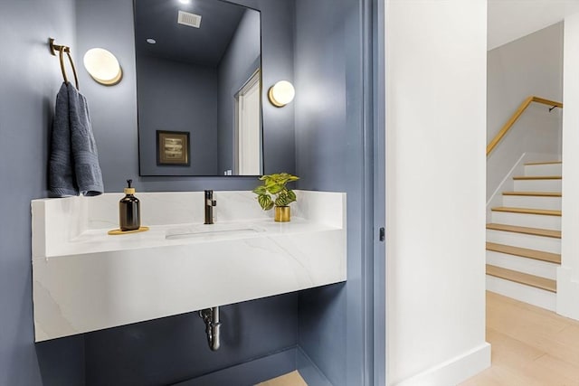 145 Warren St Unit 5, Newton, MA 02459 - bathroom featuring vanity and wood finished floors