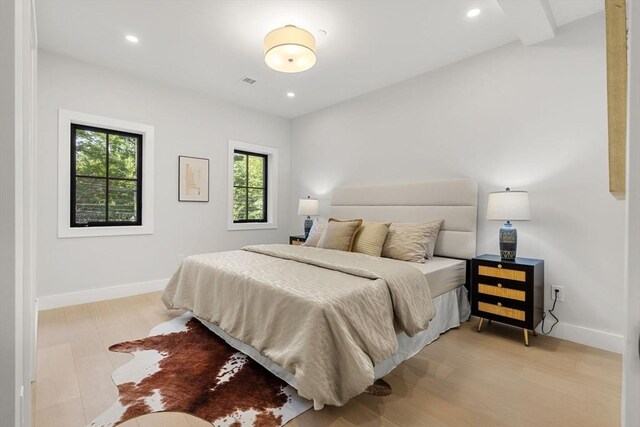 145 Warren St Unit 5, Newton, MA 02459 - bedroom featuring recessed lighting and light wood-type flooring